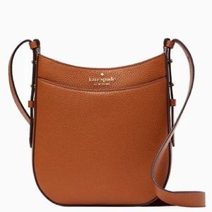 Kate Spade Leila North South Top Zip Crossbody Warm Ginger Bread Pebbled Bag